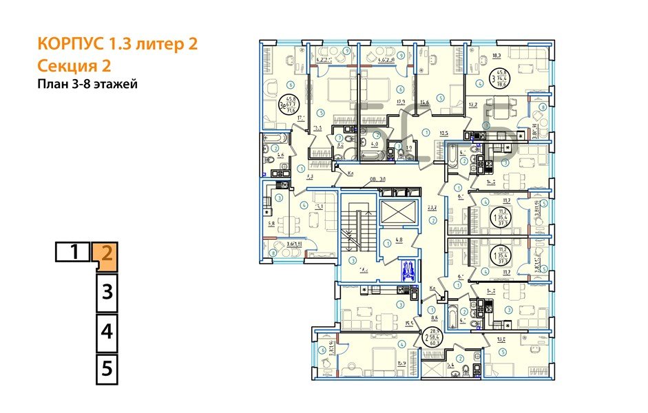 Фото №8: 2-комнатная квартира 78 м² - Краснодар, мкр. Карасунский внутригородской округ, ул. Виктора Казанцева, 1.3лит2