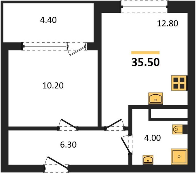 Фото №1: 1-комнатная квартира 35 м² - Краснодар, мкр. Карасунский внутригородской округ, ул. Виктора Казанцева, 1.3лит2