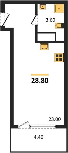 Фото №1: Студия 28 м² - Краснодар, мкр. Карасунский внутригородской округ, ул. Виктора Казанцева, 1.3лит2
