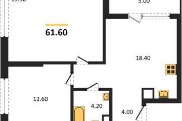 Фото №1: 2-комнатная квартира 61 м² - Краснодар, мкр. Карасунский внутригородской округ, ул. Виктора Казанцева, 1.3лит2