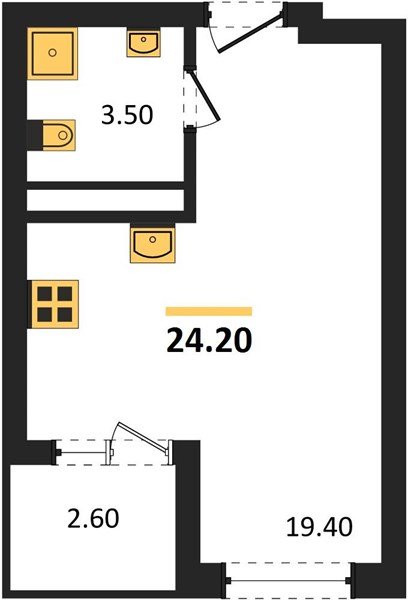 Фото №1: Студия 24 м² - Краснодар, мкр. Карасунский внутригородской округ, ул. Виктора Казанцева, 1.3лит2