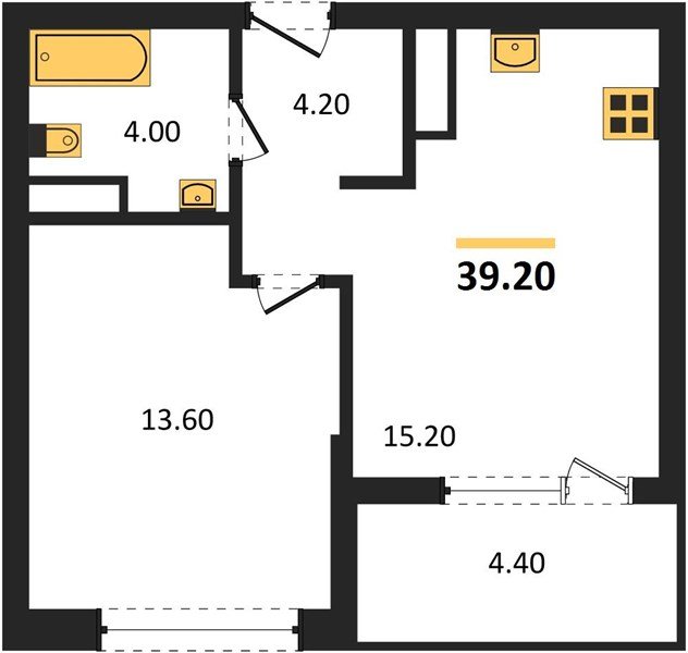 Фото №1: 1-комнатная квартира 39 м² - Краснодар, мкр. Карасунский внутригородской округ, ул. Виктора Казанцева, 1.3лит2