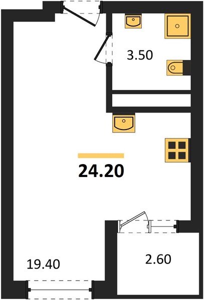 Фото №1: Студия 24 м² - Краснодар, мкр. Карасунский внутригородской округ, ул. Виктора Казанцева, 1.3лит2