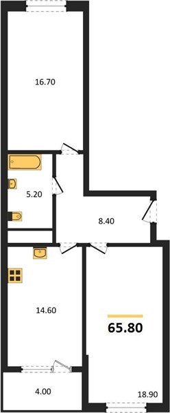 Фото №1: 2-комнатная квартира 67 м² - Краснодар, Карасунский внутригородской округ, мкр. ЖК Первое Место, ул. Виктора Казанцева, 1.3лит2