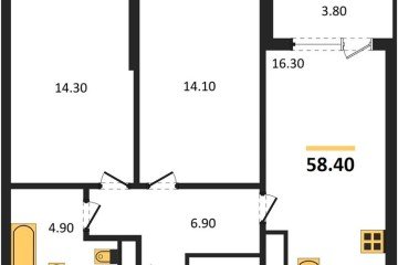 Фото №1: 2-комнатная квартира 58 м² - Краснодар, мкр. Карасунский внутригородской округ, ул. Виктора Казанцева, 1.3лит2