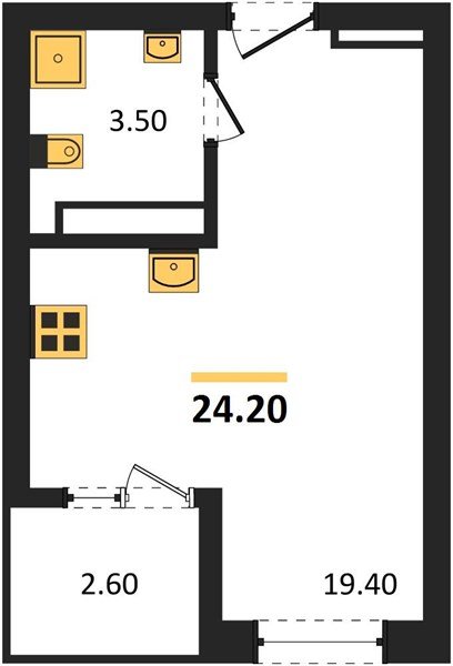 Фото №1: Студия 24 м² - Краснодар, мкр. Карасунский внутригородской округ, ул. Виктора Казанцева, 1.3лит2