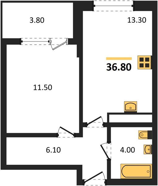 Фото №1: 1-комнатная квартира 36 м² - Краснодар, мкр. Карасунский внутригородской округ, ул. Виктора Казанцева, 1.3лит2