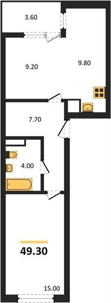 Фото №1: 1-комнатная квартира <span class="whitespace-nowrap">49 м²</span>, <span class="whitespace-nowrap">9/18 эт.</span> - Краснодар, Карасунский внутригородской округ, мкр. ЖК Первое Место