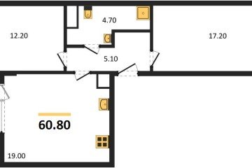 Фото №1: 2-комнатная квартира 60 м² - Краснодар, мкр. Карасунский внутригородской округ, 