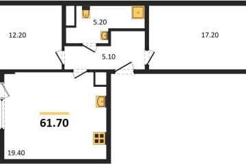 Фото №1: 2-комнатная квартира 61 м² - Краснодар, мкр. Карасунский внутригородской округ, 
