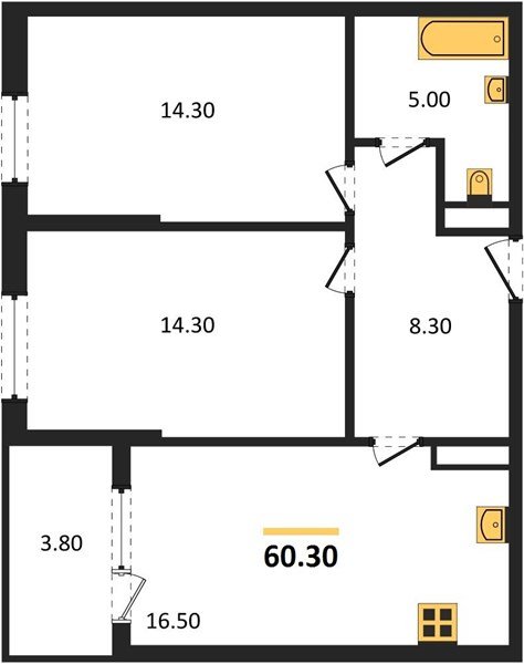 Фото №1: 2-комнатная квартира 60 м² - Краснодар, мкр. Карасунский внутригородской округ