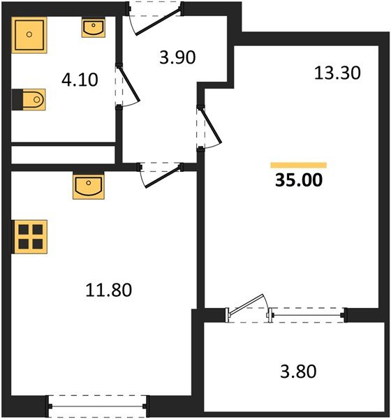 Фото №1: 1-комнатная квартира 35 м² - Краснодар, мкр. Карасунский внутригородской округ