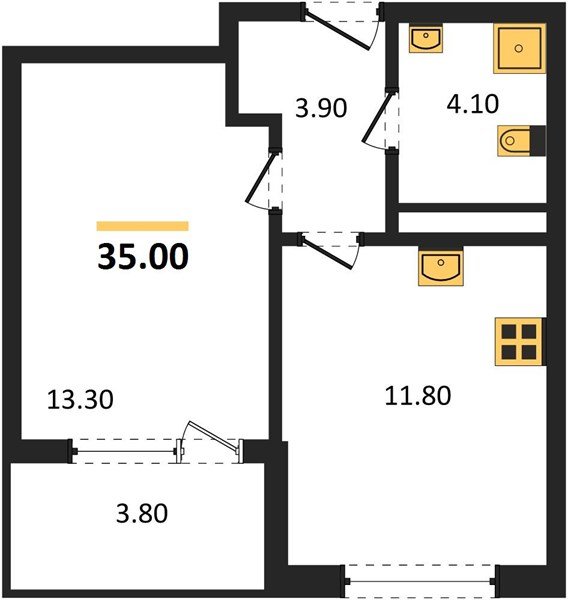 Фото №1: 1-комнатная квартира 35 м² - Краснодар, мкр. Карасунский внутригородской округ