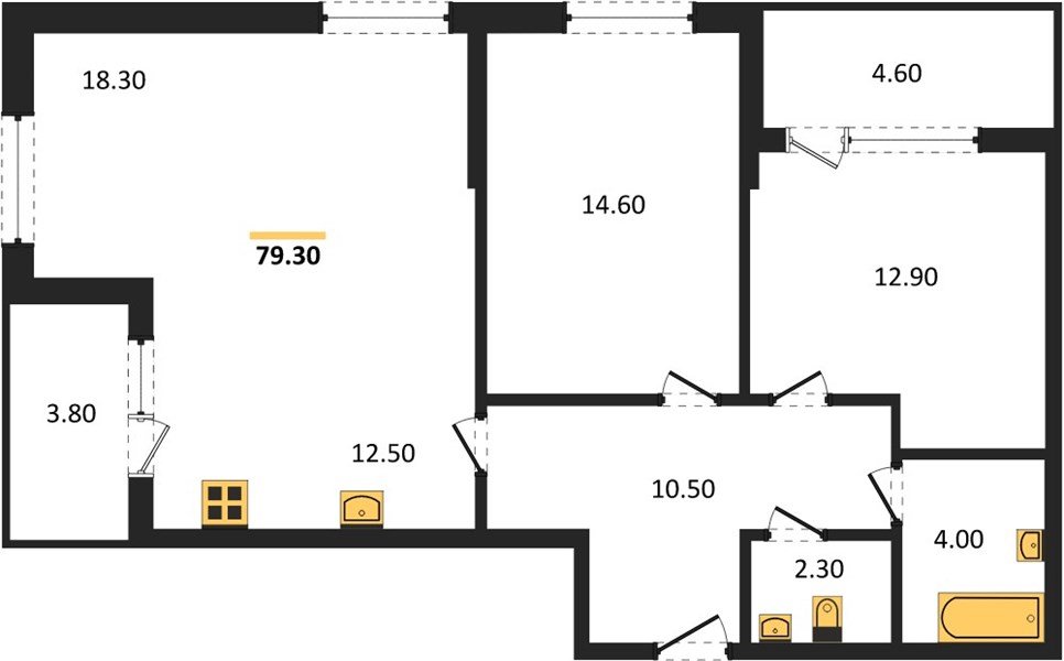 Фото №1: 2-комнатная квартира 79 м² - Краснодар, мкр. Карасунский внутригородской округ