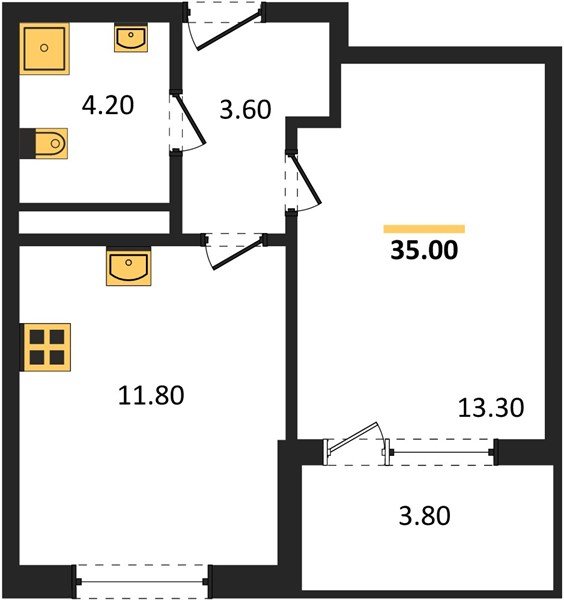 Фото №1: 1-комнатная квартира 35 м² - Краснодар, мкр. Карасунский внутригородской округ