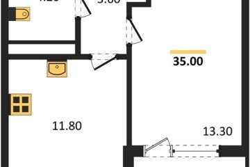 Фото №1: 1-комнатная квартира 35 м² - Краснодар, мкр. Карасунский внутригородской округ, 