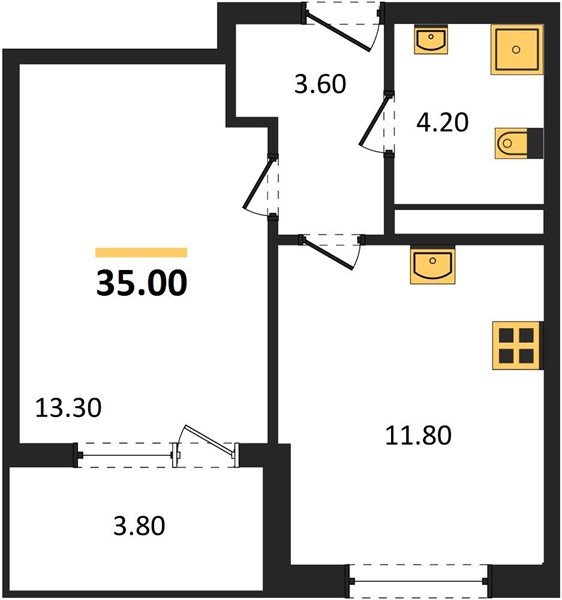 Фото №1: 1-комнатная квартира 35 м² - Краснодар, мкр. Карасунский внутригородской округ