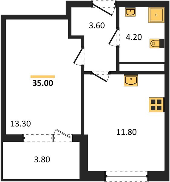 Фото №1: 1-комнатная квартира 35 м² - Краснодар, мкр. Карасунский внутригородской округ
