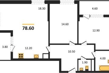 Фото №1: 2-комнатная квартира 78 м² - Краснодар, мкр. Карасунский внутригородской округ, 