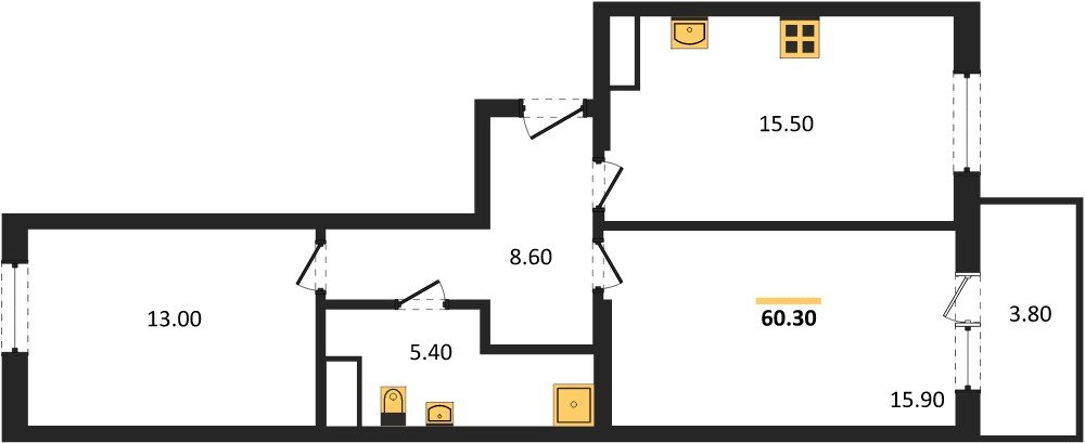 Фото №1: 2-комнатная квартира 60 м² - Краснодар, мкр. Карасунский внутригородской округ