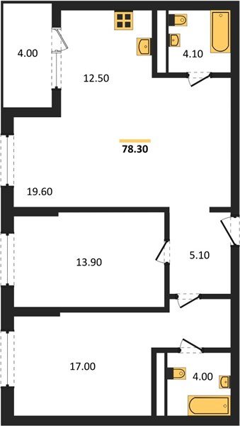 Фото №1: 2-комнатная квартира 78 м² - Краснодар, мкр. Карасунский внутригородской округ