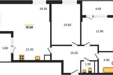 Фото №1: 2-комнатная квартира 78 м² - Краснодар, мкр. Карасунский внутригородской округ, 
