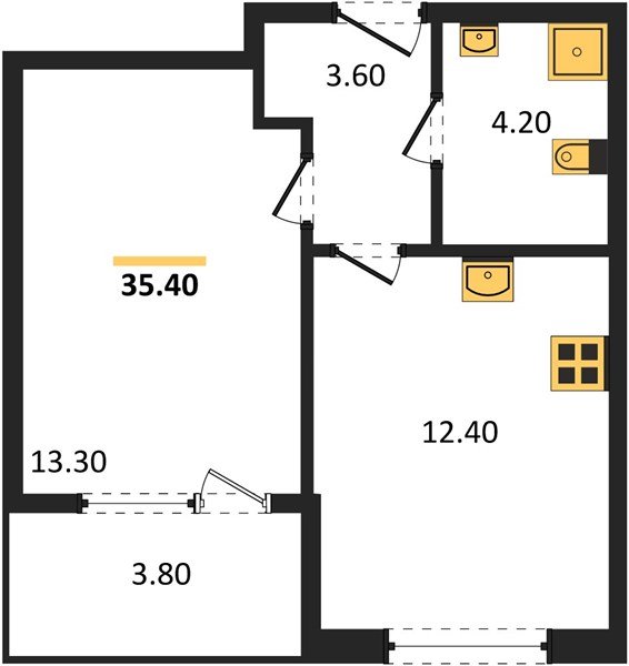 Фото №1: 1-комнатная квартира 35 м² - Краснодар, мкр. Карасунский внутригородской округ
