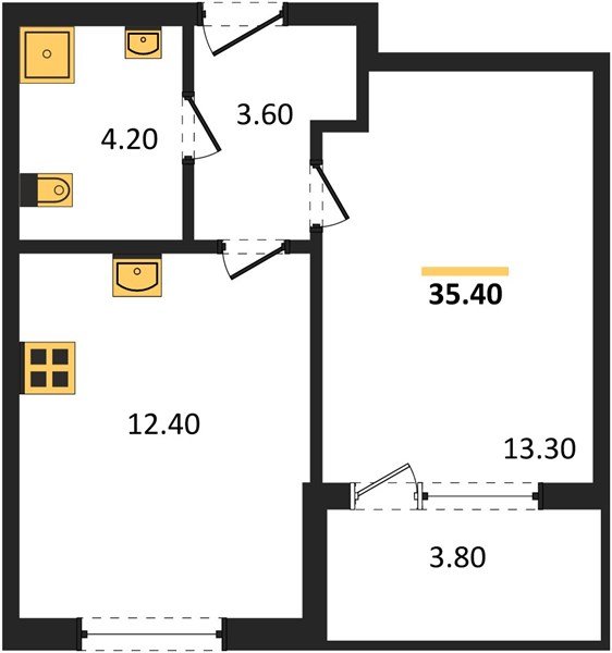 Фото №1: 1-комнатная квартира 35 м² - Краснодар, мкр. Карасунский внутригородской округ
