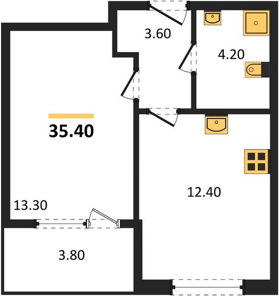 Фото №1: 1-комнатная квартира 35 м² - Краснодар, мкр. Карасунский внутригородской округ