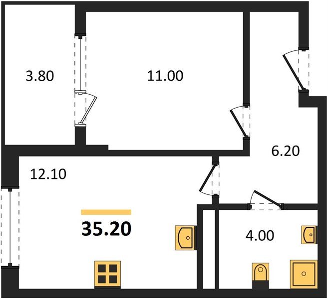 Фото №1: 1-комнатная квартира 35 м² - Краснодар, мкр. Карасунский внутригородской округ