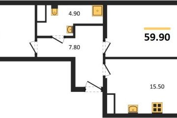 Фото №1: 2-комнатная квартира 59 м² - Краснодар, мкр. Карасунский внутригородской округ, 