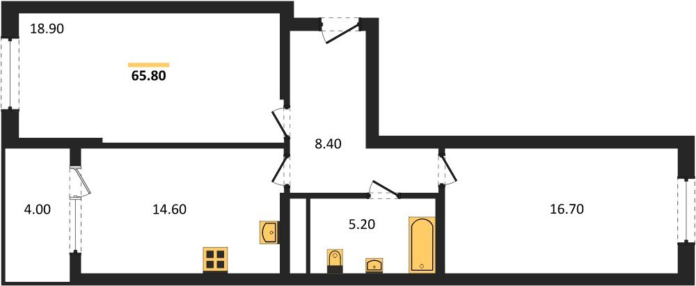 Фото №1: 2-комнатная квартира 65 м² - Краснодар, мкр. Карасунский внутригородской округ