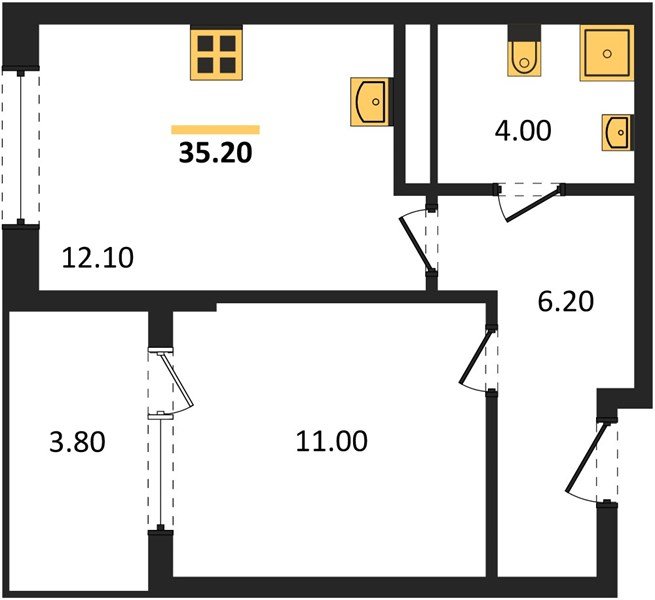 Фото №1: 1-комнатная квартира 35 м² - Краснодар, мкр. Карасунский внутригородской округ