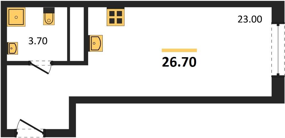 Фото №1: Студия 26 м² - Краснодар, мкр. Карасунский внутригородской округ