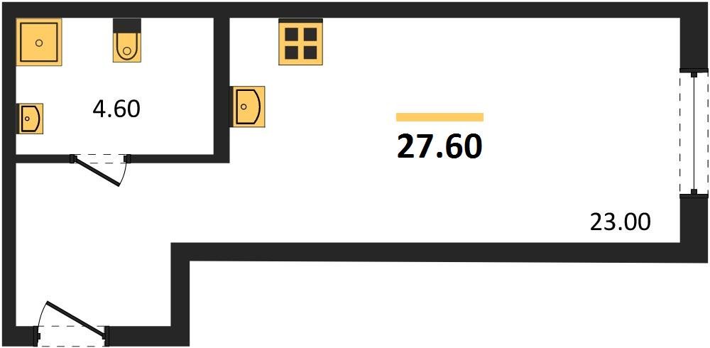 Фото №1: Студия 27 м² - Краснодар, мкр. Карасунский внутригородской округ