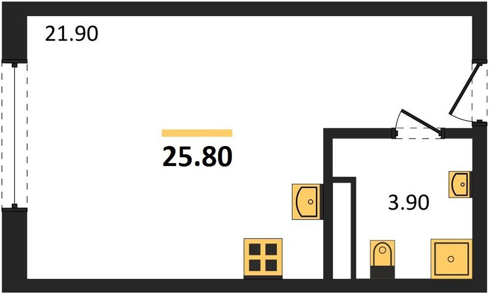 Фото №1: Студия 25 м² - Краснодар, мкр. Карасунский внутригородской округ