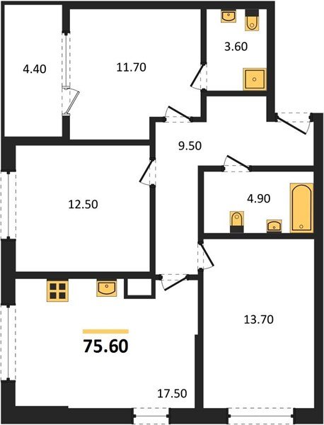 Фото №1: 3-комнатная квартира 75 м² - Краснодар, мкр. Карасунский внутригородской округ