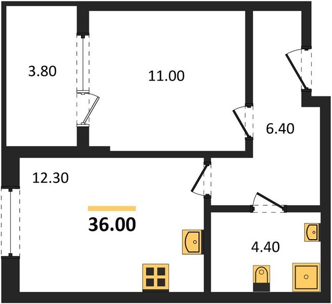 Фото №1: 1-комнатная квартира 36 м² - Краснодар, мкр. Карасунский внутригородской округ