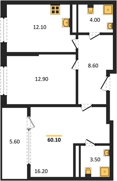 Фото №1: 2-комнатная квартира 60 м² - Краснодар, мкр. Карасунский внутригородской округ