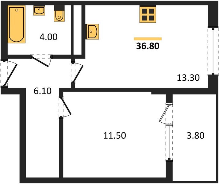 Фото №1: 1-комнатная квартира 36 м² - Краснодар, мкр. Карасунский внутригородской округ
