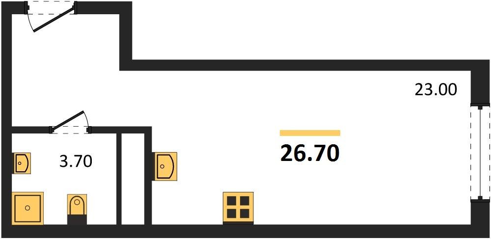 Фото №1: Студия 26 м² - Краснодар, мкр. Карасунский внутригородской округ