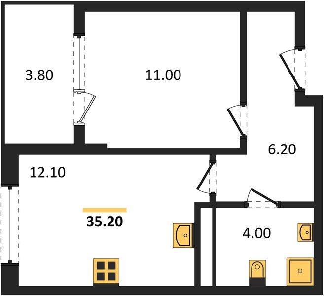 Фото №1: 1-комнатная квартира 35 м² - Краснодар, мкр. Карасунский внутригородской округ