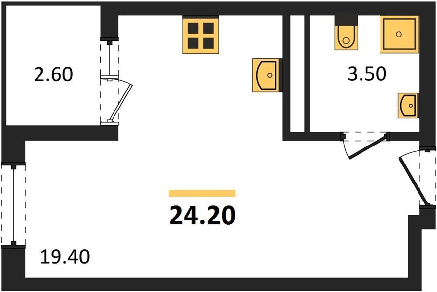 Фото №1: Студия 24 м² - Краснодар, мкр. Карасунский внутригородской округ