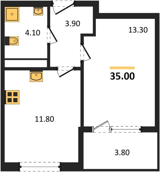 Фото №1: 1-комнатная квартира 35 м² - Краснодар, мкр. Карасунский внутригородской округ