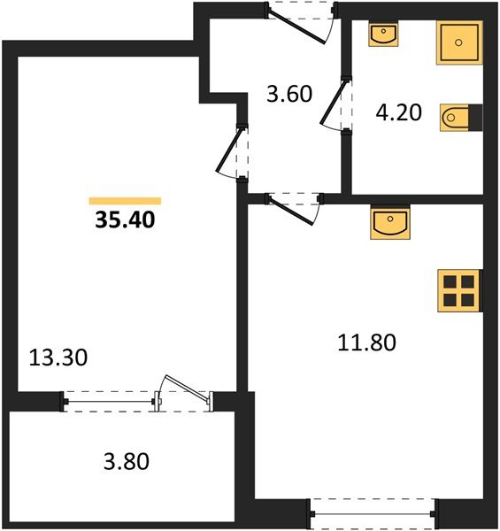 Фото №1: 1-комнатная квартира 35 м² - Краснодар, мкр. Карасунский внутригородской округ
