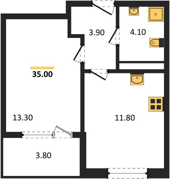 Фото №1: 1-комнатная квартира 35 м² - Краснодар, мкр. Карасунский внутригородской округ
