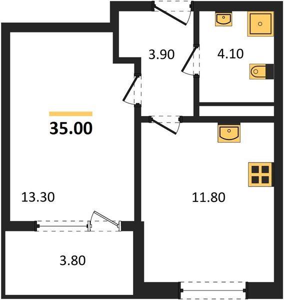 Фото №1: 1-комнатная квартира 35 м² - Краснодар, мкр. Карасунский внутригородской округ