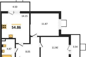 Фото №1: 2-комнатная квартира 54 м² - Северская, мкр. ЖК Цветной Бульвар, 