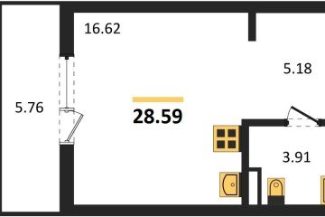 Фото №1: Студия 28 м² - Северская, мкр. ЖК Цветной Бульвар, 