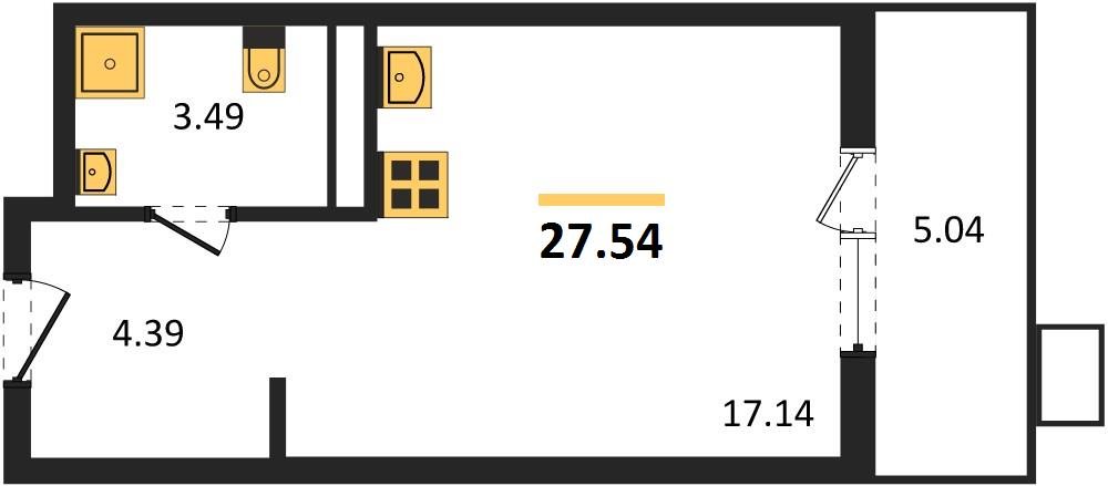 Фото №1: Студия 27 м² - Северская, мкр. ЖК Цветной Бульвар